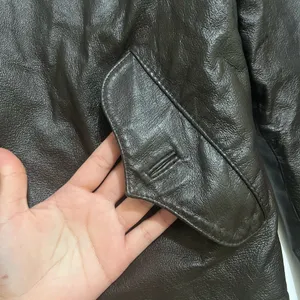 Vintage Santa Fe Leather Brown Full zip Bomber Jacket Lg Moto thumbnail 4