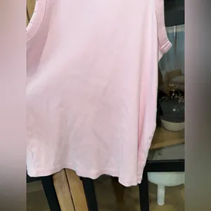 Zara ribbed tank top distressed bubblegum pink cotton fitted tee thumbnail 4