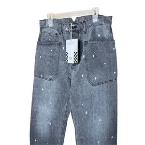Sandrine‎ Rose Womens Polka Dot Gray Wide Leg Button Fly Buckle Back NWT Size 28 thumbnail 2