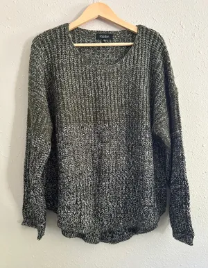 Papillon Olive Marled Scoop Neck Pullover Casual Comfy XXL Fall thumbnail 1