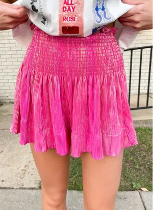 Queen‎ of Sparkles swing shorts pink iridescent metallic pleat sz S thumbnail 1