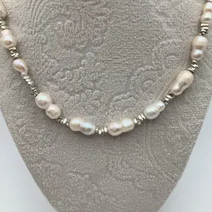 Nature Pearl Necklace 18” With Heart Clasp Sparkle thumbnail 3