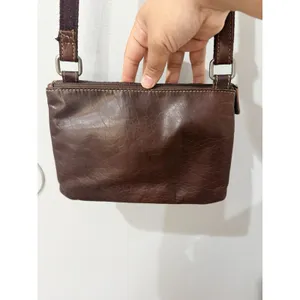 Jack Georges Voyager Crossbody Bag Brown Genuine Leather Floral Carving‎ Boho U thumbnail 4