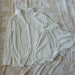 Two Piece Pajama Set White thumbnail 1