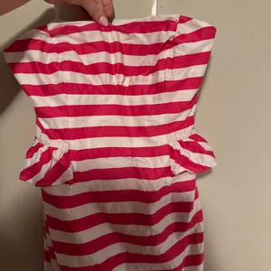 Lilly Pulitzer Pink and White Striped Strapless Mini Dress thumbnail 7