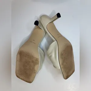 Nine West Knot 3 Ivory Slip On Squared Open Toe Kitten Heels‎ Sandals Size 9 M thumbnail 11