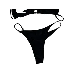 Halter Top & Thong Bottoms Black M 8 10 NWOT thumbnail 5