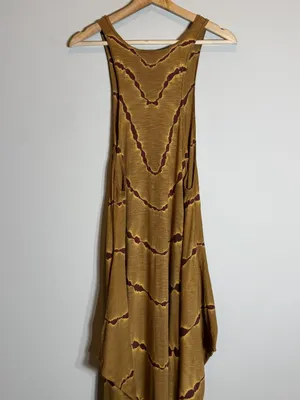 Free People Tie Dye Maxi Dress Women's Small Tan Brown Hippie Festival Boho Chic thumbnail 12