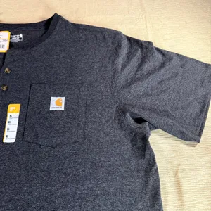 Carhartt Men’s XL Loose Fit Henley T Shirt Pocket Dark Gray NWT TK0084-M thumbnail 8
