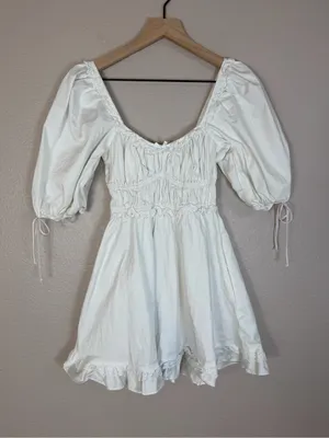 For Love & Lemons Jackson White Ruffle lace Babydoll Mini Dress size XS $198 thumbnail 9