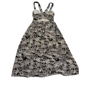 Anthropologie Linen-Blend Cut-Out Floral Midi Dress NWT XS thumbnail 6