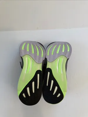 adidas women’s Black Athletic Shoes with White Stripes and Neon Green Accent thumbnail 8