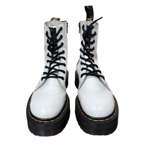 Dr. Martens‎ Jadon Platform Boots Polished Smooth Leather White Women's size 8 thumbnail 2