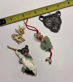 Lot Of 4 Animal Costume Pendants / Charms Variety Cat, Koala, Donkey, Rooster thumbnail 10