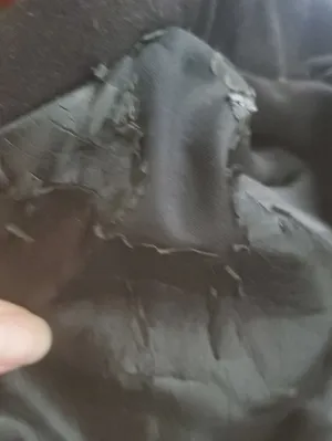 Divided Black Asymmetrical Zip Pea Coat Inside Of Coat Is Peeling Doesnt Show On thumbnail 5