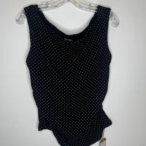 OGLmove Stretch Cotton Polka Dot Square Neck Bra Top Black XL New With Tags thumbnail 2