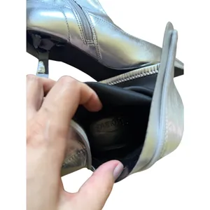 Abound Silver Metallic Pointed Toe Kitten Heel Sock Ankle Boots Size 7M thumbnail 6