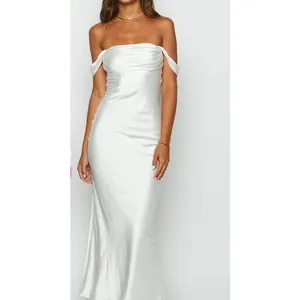 Beginning Boutique Maxi Dress Off Shoulder Formal Ela Size US2 White thumbnail 5