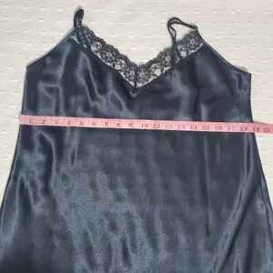 Gilligan & O’Malley Slinky Black Mini Slip Dress. Size: L.‎ thumbnail 4