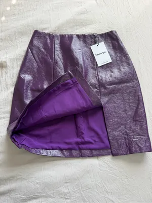 Showpo. Shimmery Purple Faux Leather‎ Mini Skirt thumbnail 7