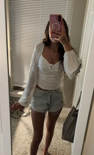 Hollister Long Sleeve Top white thumbnail 1