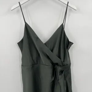 BHLDN Size 14‎ Freya Satin Charmeuse Maxi Slip Dress Moss Green Bridesmaid NWT thumbnail 4