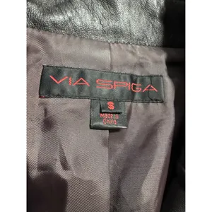Via Spiga Leather Jacket Women Small Brown Belted Grommet Trench Coat thumbnail 3