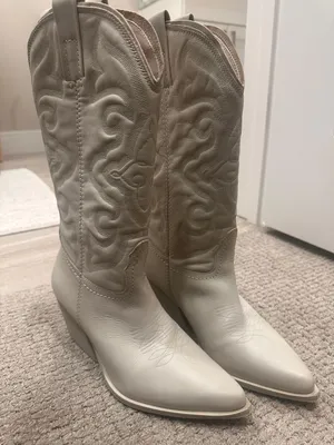 Steve Madden White Cowgirl Boots thumbnail 1
