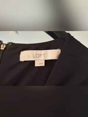 Loft Black Puff Short Sleeve Jersey Summer Dress size 2 thumbnail 2
