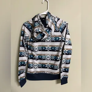 Burton DryRide Womens Snowboard Hoodie Jacket Size XS Tribal Print Thumb Holes thumbnail 2