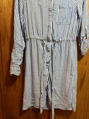 Lulus Lifestyle Blue and White Striped Long Sleeve Shirt Dress thumbnail 9
