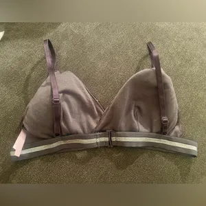 Purple Velvet Triangle Bra with Removable Pads thumbnail 2