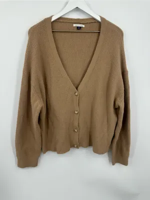 American Eagle Tan Oversized Sweater Cardigan Size Medium Boho thumbnail 9