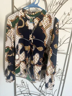 Casual Button Down Blouse Multiple Size L thumbnail 2