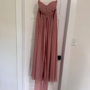 Birdy Grey Pink Strapless Pleated Chiffon Maxi Bridesmaid Dress Womens‎ Medium thumbnail 4