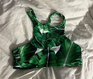 Alternative Apparel Small cut out tropical sports bra thumbnail 1