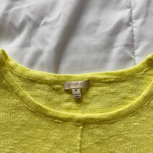 Project Neon Yellow Linen Cotton Blend Knit Sweater Womens Medium Luxury Beachy thumbnail 2