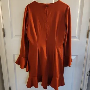 Gianni Bini The In Crowd Bell Sleeve Ruffle Sophie Mini Dress burnt orange 12 thumbnail 5