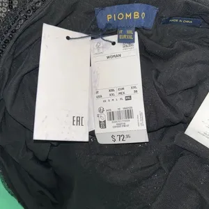 Piombo Black Sequins Skirt(Size XXL) Black thumbnail 5