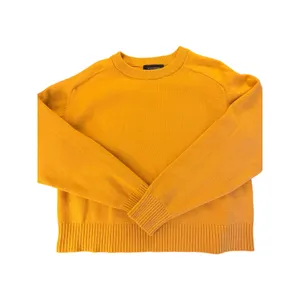 Banana Republic Mustard Yellow Sweater Small Cotton Wool Blend Cropped Crewneck thumbnail 8