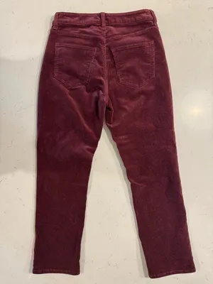 Quince Corduroy Pants Burgundy Straight Leg Organic Cotton 26 Inseam thumbnail 6