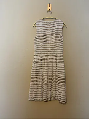Lela‎ Rose Navy Ivory Eyelet Sleeveless Dress Size 6 thumbnail 4