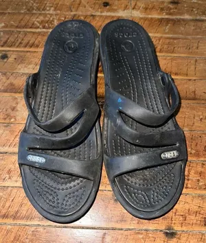 Crocs black ortho arch support sz 6 strappy wedge sandals thumbnail 1