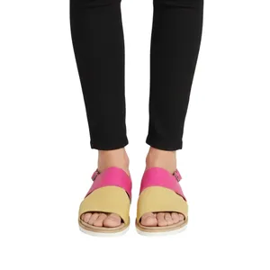 SOREL Pink Cut Out Ella Ii Round Toe Leather Slingback Sandals, US6.5 thumbnail 2