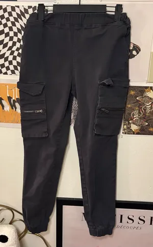 CARMAR Los Angeles Charcoal Cargo Jogger Pants Size 2 Black thumbnail 1