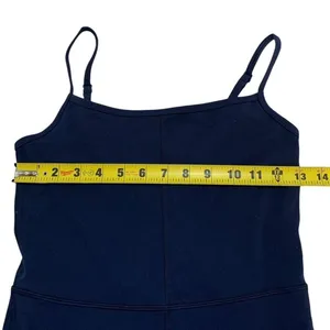 Wilfred Free Divinity Kick Flare Jumpsuit S Navy Blue Spaghetti Strap Athleisure thumbnail 5