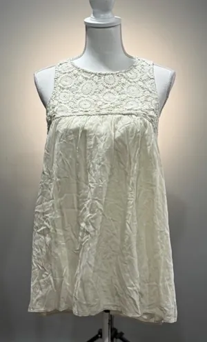 SALE! Cream Blu Pepper Sleeveless Peasant Top Size L EUC thumbnail 1
