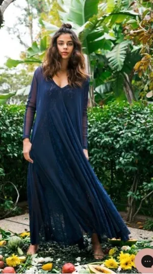We‎ are HAH Mama C Navy Lace Panel Dress thumbnail 1