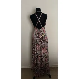 Zara Maxi Dress Multicolor floral and paisley print SZ M V-neck, Spaghetti Strap thumbnail 3