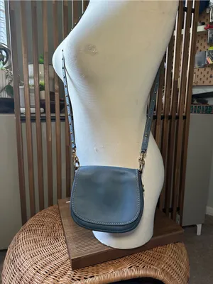 Coach 1941 Saddle Bag 23 Blue Cornflower Glovetanned Leather Rivet Crossbody thumbnail 2
